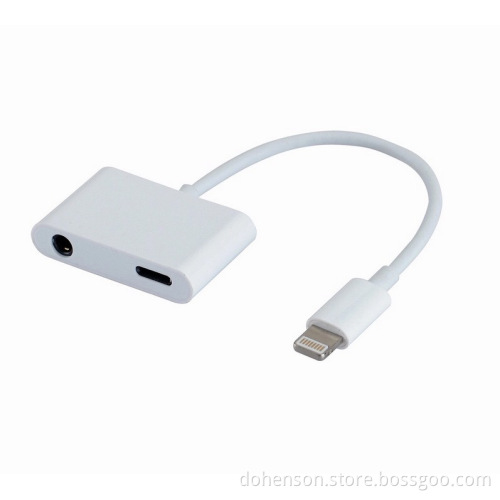 pomotional 3.5mm earphone audio jack and charging cable, 2 in 1 converter for iPhone7/PLUS